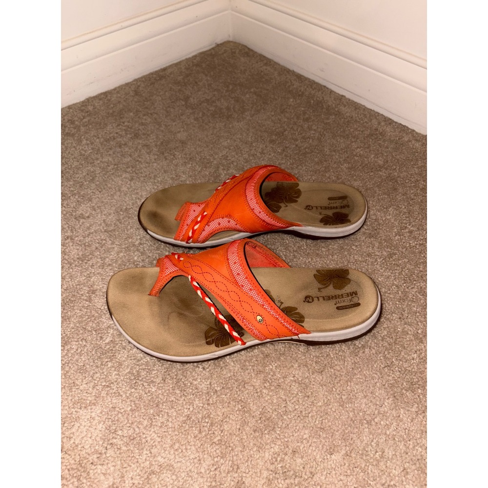 Merrell Moroccan Spice QForm Orange Performance Slide Sandals Womens 11 J57958